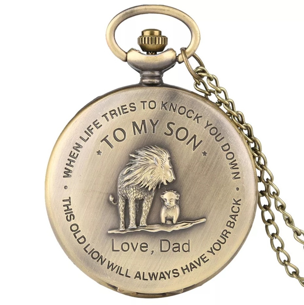 โฅ๏ธ๐๏ธ "TO MY SON" Antique bronze chain watch - Picture 1 of 4